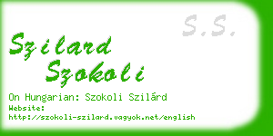 szilard szokoli business card